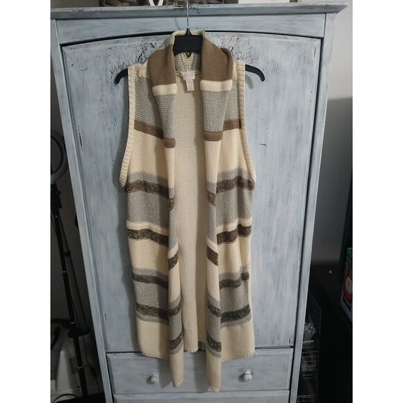 Chico's Maxi Cardigan Sleeveless Sweater Size One - Picture 1 of 8